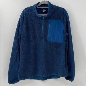 C9 by Champion Blue Sherpa Fleece 1/4 Zip Pullover Size Large
